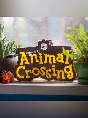 Animal Crossing town sign wall-mountable lamp